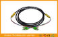 Do cabo de fibra óptica do cabo de remendo das tranças do núcleo de FC/APC 4 preto impermeável, comprimento personalizado