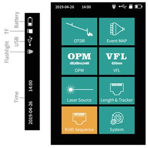 1310/1550nm SM Test Range 5m-60Km Mini OTDR 9 em 1 Tester com APC UPC SC/FC/ST/LC Adaptador 1