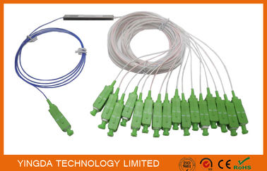 GPON FTTH Fiber Optic Passive Mini Optical Splitter 1*16 900um Single mode SC APC connectors