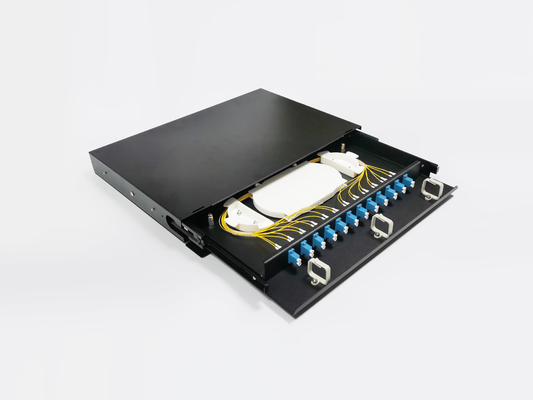 comprar 12 portos núcleos do duplex 24 do painel de remendo 1U da fibra ótica de Slding da montagem em rack de 19 polegadas LC UPC Fabricação em linha