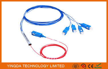 comprar Divisor Singlemode LSZH G657A do PLC SC/UPC 1x4 do tubo do divisor do PLC da fibra óptica do ISO Fabricação em linha
