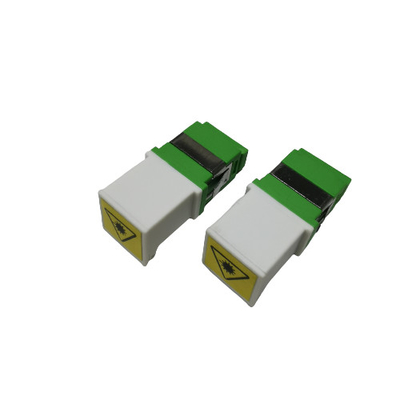 comprar Adaptador simples do conector da fibra do SC APC nenhum laser da braçadeira do metal branco do verde da flange Fabricação em linha