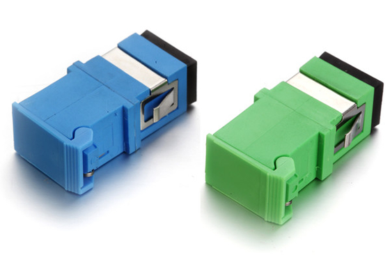 comprar Obturador lateral do SC do SC dos pares azuis do adaptador da fibra ótica do laser da braçadeira do metal sem flange Fabricação em linha