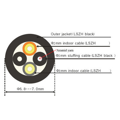 comprar Cabo exterior da estação base CPRI de FTTA em volta de 2 núcleos 7.0mm G657A2 LSZH BBU RRU Fabricação em linha