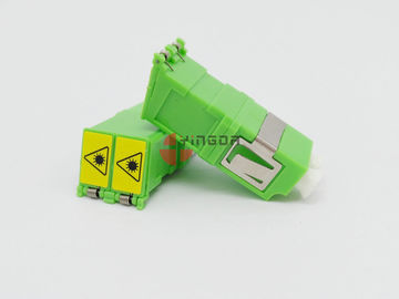 comprar Adaptador verde da fibra ótica da manutenção programada do duplex de LC/APC com obturador, nenhuma flange Fabricação em linha