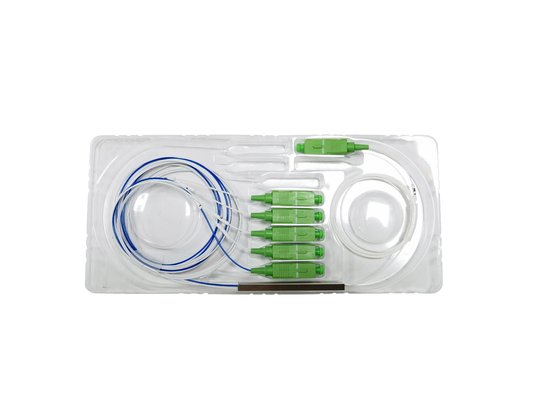 comprar Preço de fábrica FTTH desequilibrado 1 * 5 Mini Tipo PLC Splitter SC Conector Fibra óptica Telecom Power para sistemas de rede óptica Fabricação em linha