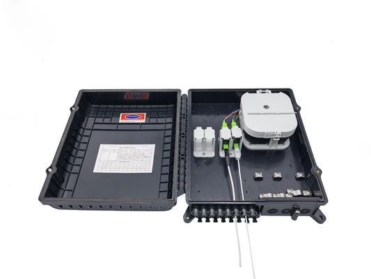 comprar 16Ports Outdoor Optical Distribution Box Black With Sc Adapters Plate For  2x3mm Flat Drop Cable Outlets PC ABS Material Fabricação em linha