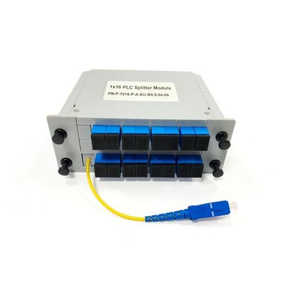 comprar Fiber optic PLC splitter modular 1:16 1 to 16 SC/UPC  Cassette Card  with 2.0mm 1m Yellow Pigtail Fabricação em linha