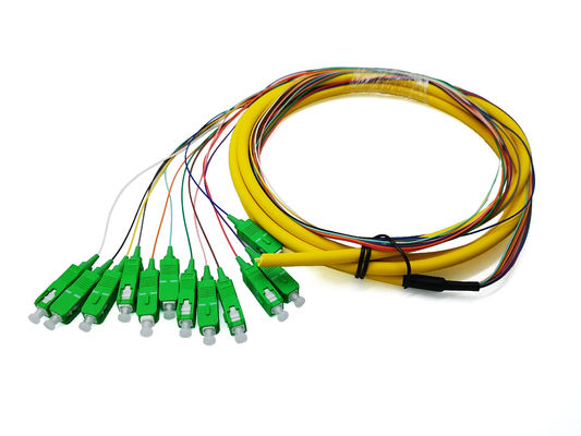 comprar 12 virola cerâmica IL<0.2dB da manutenção programada das tranças G657A1 LSZH 900um 3Mts da fibra ótica do SC APC das cores Fabricação em linha