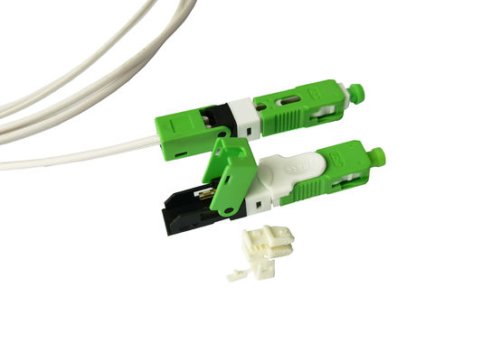 comprar Conector mecânico FTTH do conjunto rápido do campo do SC APC de ESC250D para o cabo pendente 2*3mm verdes Fabricação em linha