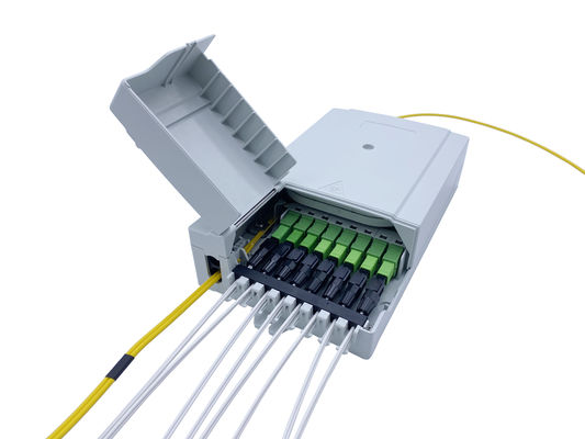 comprar Do período meados de ótico portuário da caixa da terminação da fibra de IP54 8 liga cinzenta UV do PC da resistência chocante FTTH anti Fabricação em linha
