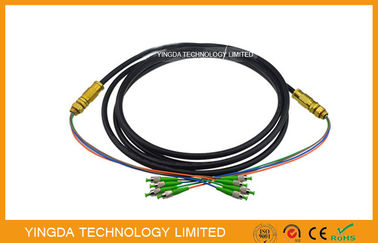 comprar Do cabo de fibra óptica do cabo de remendo das tranças do núcleo de FC/APC 4 preto impermeável, comprimento personalizado Fabricação em linha
