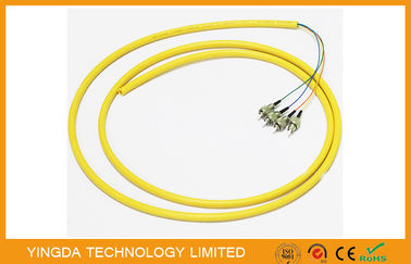 comprar Núcleos Bunchy LSZH 0.9MM amarelos, trança da trança 4 da fibra óptica de ODF do único modo Fabricação em linha