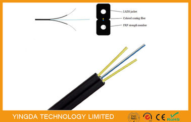 comprar Preto ótico das fibras GJXFH da manutenção programada 2 do cabo de fio G657A da gota da fibra de vidro FTTH de FRP Fabricação em linha