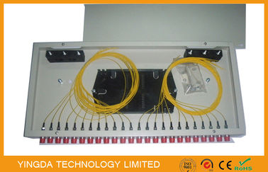 comprar Porto do painel de remendo 24 da fibra óptica do único modo de montagem de cremalheira de FC, metal branco de painel de remendo de ODF Fabricação em linha