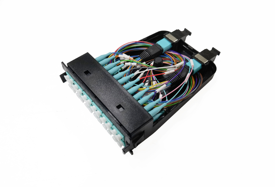 comprar 12 24 gavetas OM3 plástico 10G Aqua Male Multimode Cable das fibras MPO MTP Fabricação em linha