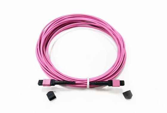 comprar 12 polaridade roxa fêmea A da perda 0.35dB da elite do cabo de remendo OM4 do conector da fibra MPO 50/125um Fabricação em linha