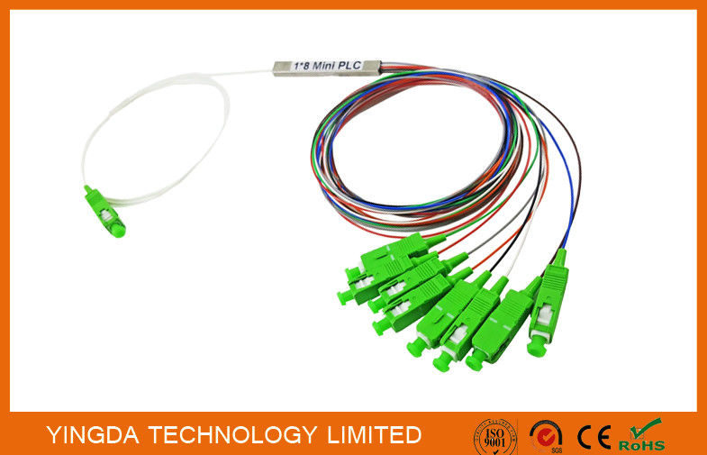 divisor do divisor FTTH do PLC da fibra óptica do único modo OS2 9/125 de 1x8 SC/APC