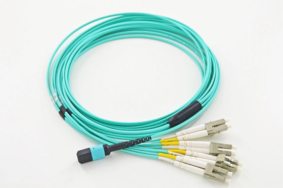 YINGDA Alta Velocidade 8Fibra MPO Macho para LC OM3 Fanout Patch Cord Single Mode 9/125um Breakout 100G 400G