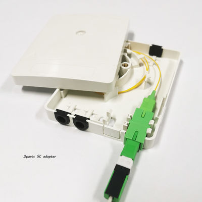 2SC Port Fiber Optic Termination Box para FTTH PON Plastic Optical Rosette SC LC Adaptadores