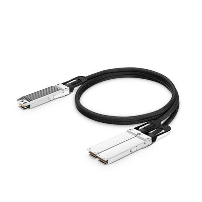 1M Compatível 800G OSFP Fined Top para 2 x 400G OSFP Flat Top Ethernet Passive Direct Attach Copper Breakout Cable