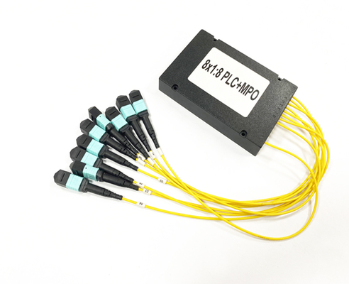 MPO MTP Conector Fibra Óptica Splitter FTTH 8PCS 1x8 2.0mm ABS Cassete Multimodo OM3 PLC Splitter 1M