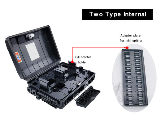 Caixa de divisão de fibra óptica 48cores IP65 exterior com módulo LGX e material PC ABS para divisão e distribuição de splicing de fibra