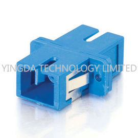 Single - mode Duplex Optic Fiber Adapter SC / UPC With Stainless Steel Clip